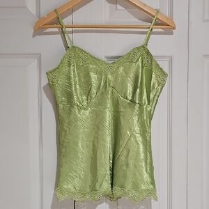 ✨ Studio Y Satin Lace Embellished Cami | Lime Green Y2K Top ✨